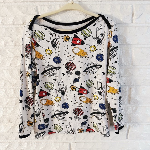 Peregrine Stormy Space Doodle Two-piece Bamboo Pajamas - Picture 5 of 8